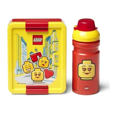 Lego® iconic girl svačinový set (láhev a box) žlutá/červená