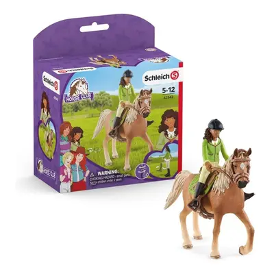 Schleich 42542 černovláska sarah s pohyblivými klouby na koni