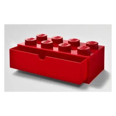 Lego® stolní box 8 se zásuvkou červený