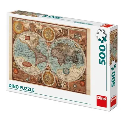 Dino puzzle mapa světa z roku 1626, 500d.