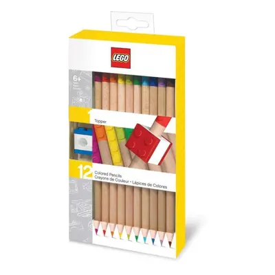 Lego® pastelky, mix barev - 12 ks s lego® klipem