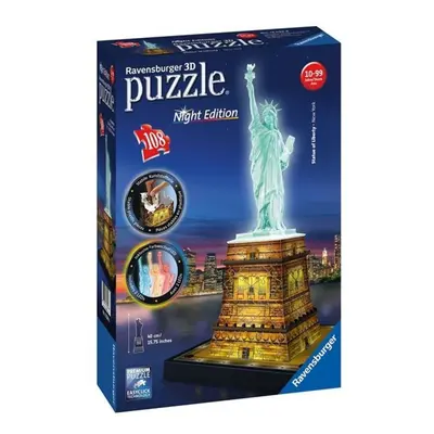 Ravensburger 12596 puzzle 3d socha svobody, noční edice, 108 dílků