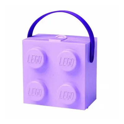 Lego® svačinový box s rukojetí fialový