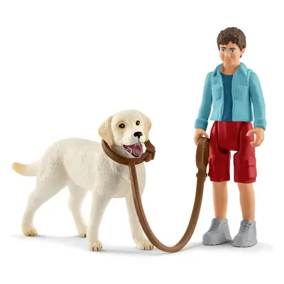 Schleich 42478 procházka s labradorským retrívrem