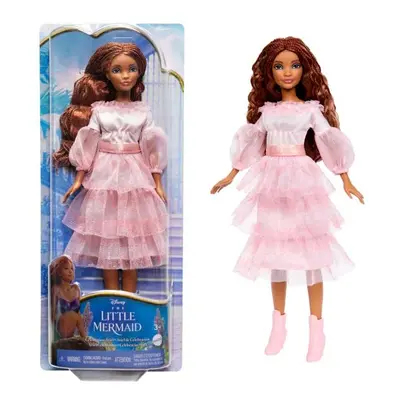 Mattel disney princess malá mořská víla ariel v růžových šatech, hpd90