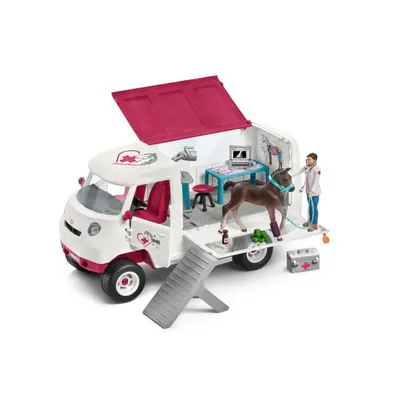 Schleich 42370 mobilní veterinářská klinika s klisnou a ošetřovatelem