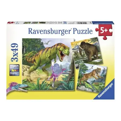 Ravensburger 09358 puzzle dinosauři a čas 3x49 dílků