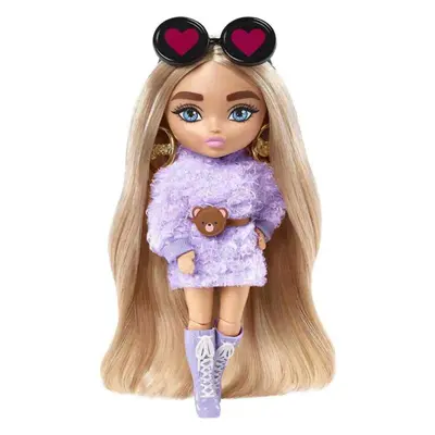 Mattel barbie® extra minis blondýnka s černými brýlemi se srdíčky, hgp66