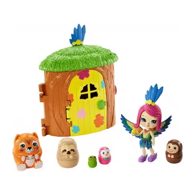 Enchantimals tajné útočiště nejlepších přátel, peeki parrot tree hut, mattel gtm49