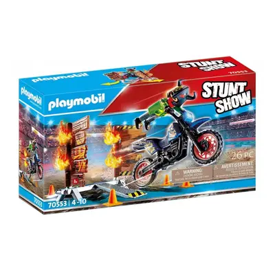 Playmobil 70553 stuntshow motocykl a hořící stěna