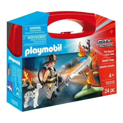 Playmobil 70310 hasič s dalmatinem, přenosný box