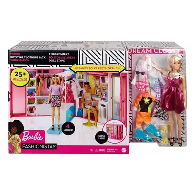 Mattel barbie šatník snů s panenkou, gbk10