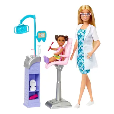 Mattel barbie povolání herní set s panenkou zubařka blondýnka, hkt69