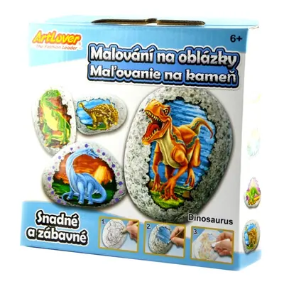 Malování na oblázky/kameny dinosaurus