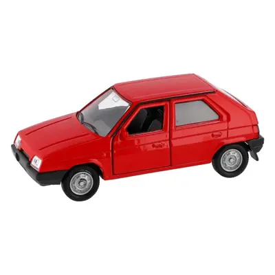 Kovový model 1:34 škoda favorit volný chod, červená