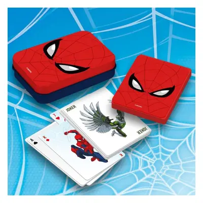 Hrací karty spiderman v plechovém boxu