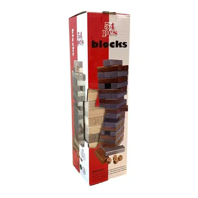 Dřevěná jenga, věž s čísly