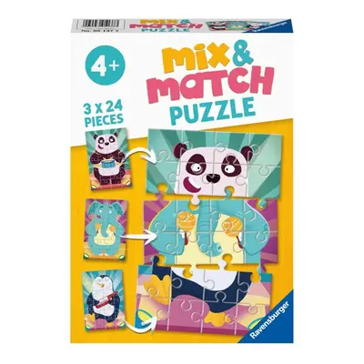 Ravensburger 05137 puzzle mix & match legrační zvířátka 3x24 dílků