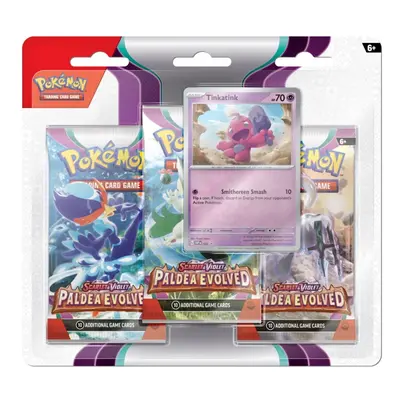 Pokémon tcg: sv02 paldea evolved - 3 blister booster tinkatink