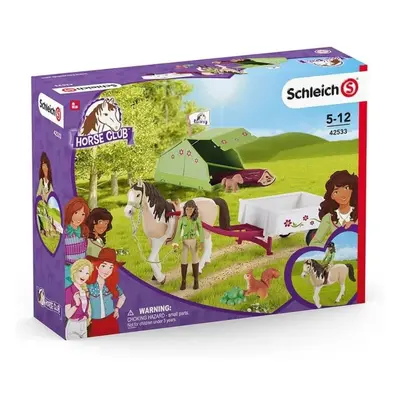 Schleich 42533 sarah s koníkem a zvířátky kempují