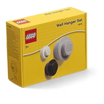 Lego® věšák na zeď, 3 ks - bílá, černá, šedá