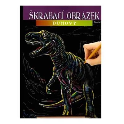 Škrábací obrázek duhový dino t-rex