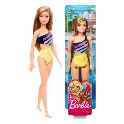 Barbie v pruhovaných plavkách, mattel ghw41