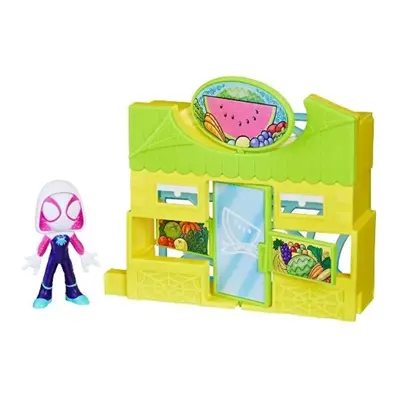 Hasbro spiderman spidey and his amazing friends city blocks ghost-spider a supermarket