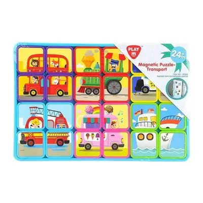 Playgo 90383 puzzle magnetické deskové doprava