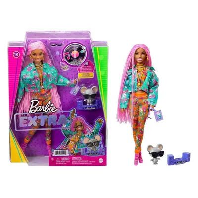 Barbie extra stylová dlouhovláska s myškou, mattel gxf09