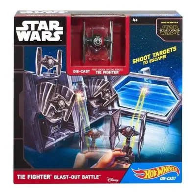 Hot wheels sw bitva se stíhačkou tie fighter, mattel cmt37