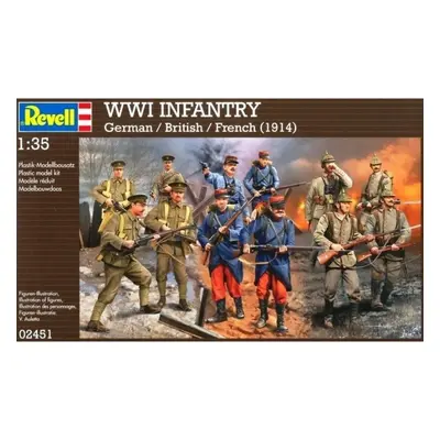 Revell 02451 wwi infantry german, british & french (1914) 1:35