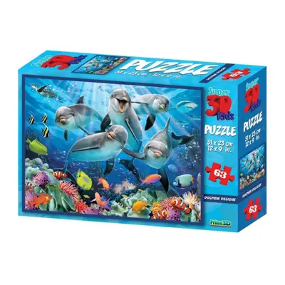 3d puzzle delfíni 63 dílků