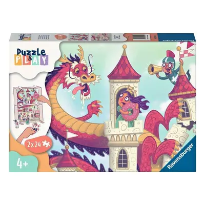 Ravensburger 05595 puzzle & play drak na zámku 2x24 dílků