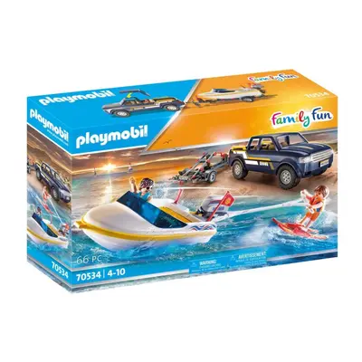 Playmobil 70534 pick-up s motorovým člunem