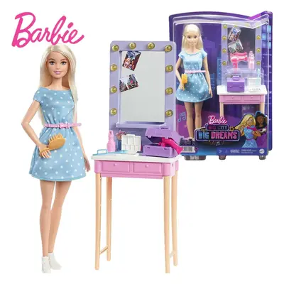 Barbie big city big dreams panenka a kosmetický stolek, mattel gyg39