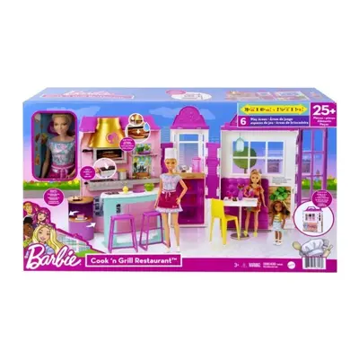 Mattel barbie restaurace s panenkou, herní set, hbb91