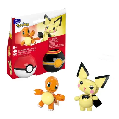 Mattel mega construx pokémon charmander & pichu 40 dílků, hxp13