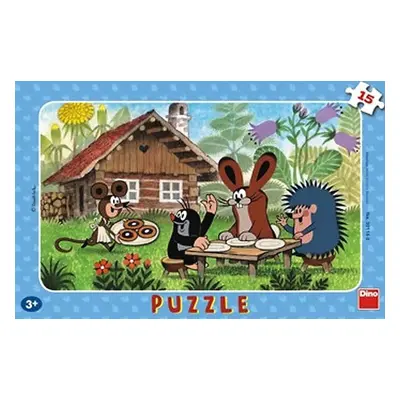 Dino puzzle krtek na návštěvě 15d.