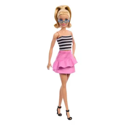 Barbie® modelka 213 růžová sukně a pruhovaný top, mattel hrh11