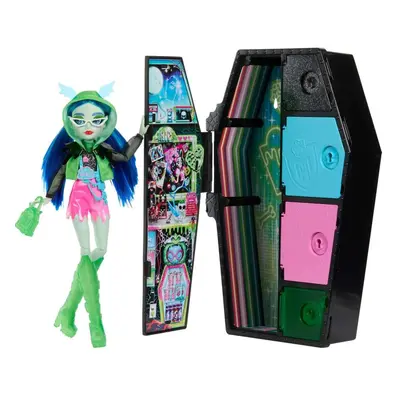 Mattel monster high skulltimate secrets ghoulia yelps neonová, hnf81