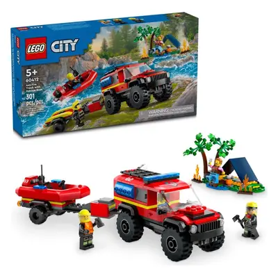 Lego® city 60412 hasičský vůz 4x4 a záchranný člun