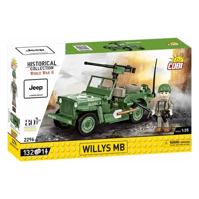 Cobi 2296 world war ii americký ozbrojený terénní automobil jeep willys mb