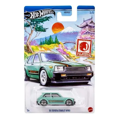 Mattel hot wheels j-imports 81 toyota starlet kp61 3/5