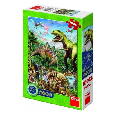 Dino puzzle svět dinosaurů 100d xl neon