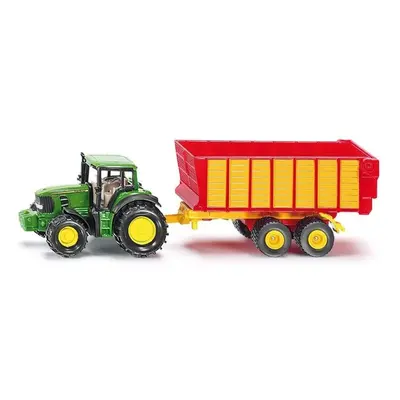 Siku 1650 john deere 7530 s přívěsem na siláž 1:87