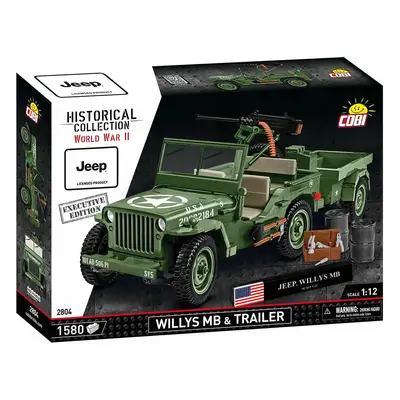 Cobi 2804 americký terénní automobil jeep willys s přívěsem executive edition