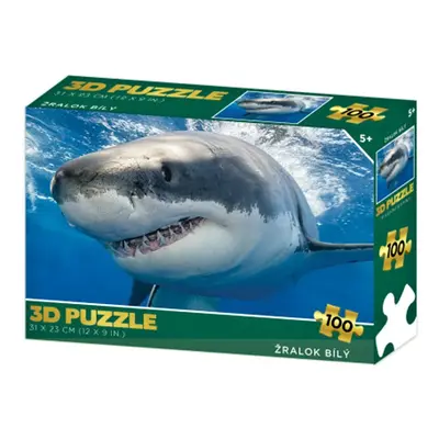 3d puzzle žralok bílý 100 dílků