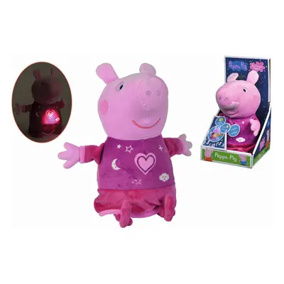 Simba peppa pig 2v1 plyšový usínáček, hrající + světlo, růžový, 25 cm