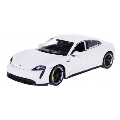 Welly kovový model porsche taycan turbo s bílé 1:24